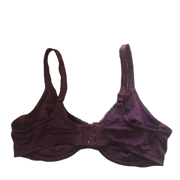 Olga Luxury Lift Underwire Bra 35063 Burgundy 40C Lace Cups - Picture 3 of 4